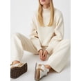 thumbnail image 6 of KelaJuan Women 2 Piece Outfits Solid Color Turtleneck Sweater Tops and Wide Leg Pants Set Streetwear Aesthetic Clothes, 6 of 6