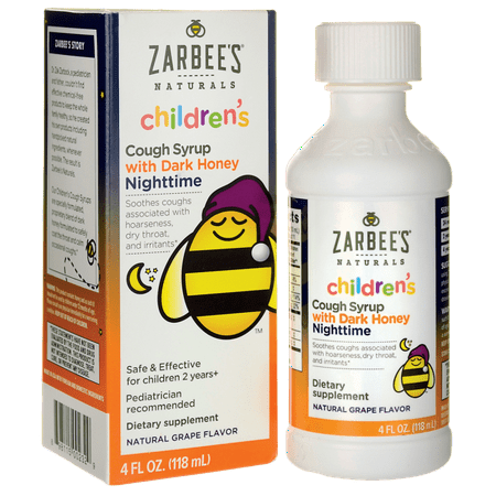 Zarbee's Children's Nighttime Cough Syrup with Dark Honey - Grape 4 fl oz (Best Cough Syrup In Pakistan)