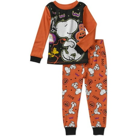 infant boys snoopy woodstock glow in the dark halloween pajama set