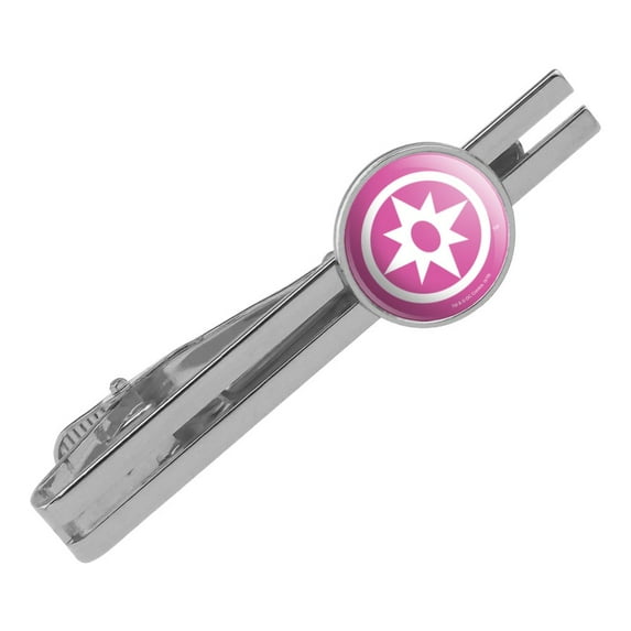 Green Lantern Blackest Night Star Sapphire Logo Round Tie Bar Clip Clasp Tack Silver Color Plated