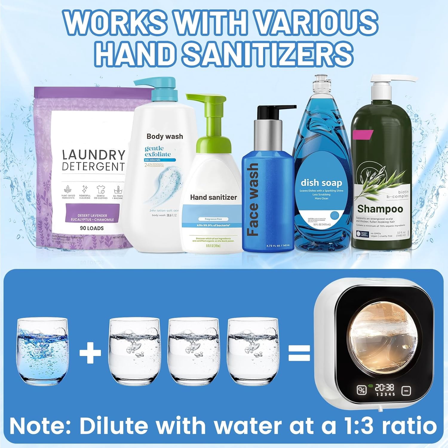 Automatic Soap Dispenser, 320ML Touchless Smart Hand Soap Dispenser, 5 Adjustable Soap Levels, Rechargeable Wall Mounted Electric Foam Soap Dispenser for Bathroom Kitchen Office