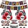 Race Car Birthday Party Decoration, 51 PCS Race Car Party Supplies Include Birthday Banner, Latex Balloons and Cake Toppers Ideal for Kids Let's go Racing Party
