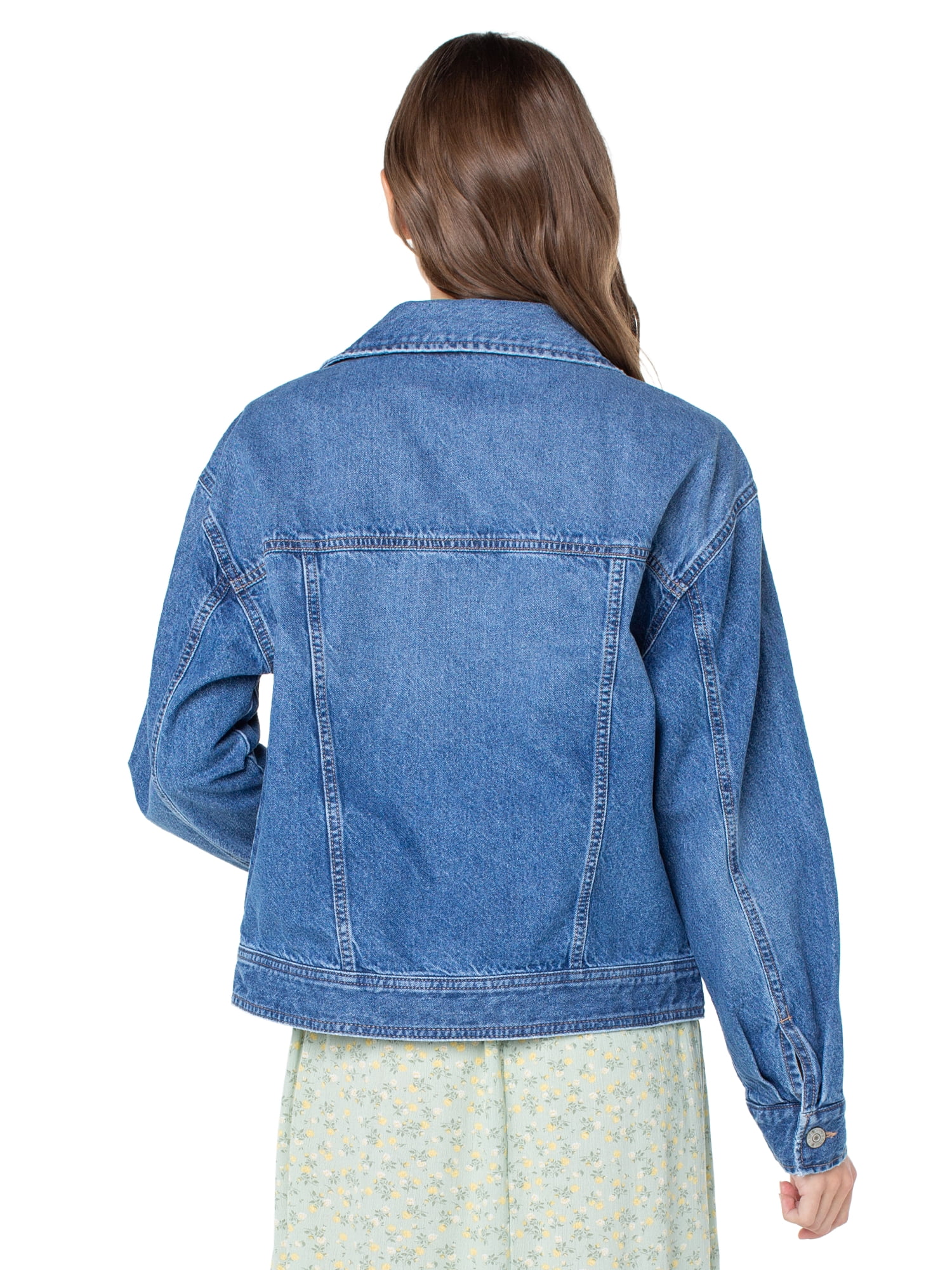 Celebrity Pink Women's Oversized Denim Jacket, Sizes XS-XXXL
