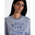 thumbnail image 4 of Ford Women's Built for Speed Crewneck Graphic Sweatshirt with Long Sleeves, Sizes XXS-XXL, 4 of 5