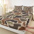 thumbnail image 4 of Erosebridal Gray Brown Camouflage Full Size Sheets for Boys Men, Camo Wolf Bed Sheets, 1 Flat Sheet, 1 Fitted Sheet and 2 Pillowcases, 4 of 5