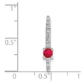 thumbnail image 3 of Diamond2Deal 14K White Gold Diamond and .18 Ruby Fancy Chain Slide Pendant for Women, 3 of 6
