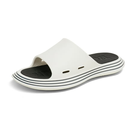 Bruno Marc Men's Slide Sports Sandals Lightweight Indoor Outdoor Shower Shoes SBSA2215M BLACK/WHITE Size 7