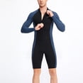 thumbnail image 1 of FcBaudy Swim Suits Men Solid Color Wetsuit Conjoined Long Sleeves Sun Protection Wetsuit Swimming Keep Warm Shorts Men polyester Bikinis Tops, 1 of 9
