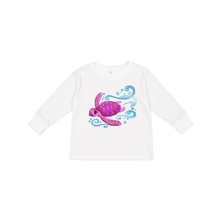 

Inktastic Cute Pink Sea Turtle Gift Toddler Boy or Toddler Girl Long Sleeve T-Shirt