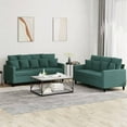thumbnail image 1 of vidaXL 2 Piece Sofa Set with Cushions Dark Green Velvet, 1 of 4