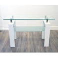thumbnail image 2 of Nola Furniture Modena 2 Tier Glass Console Table Sofa Table White, 2 of 3