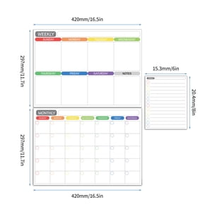 Stickers de message quotidien flexible pour le calendrier d'effacement à sec magnétique Whiteboard Fridge 5 Stylo 1 Eraser pour Organisateur