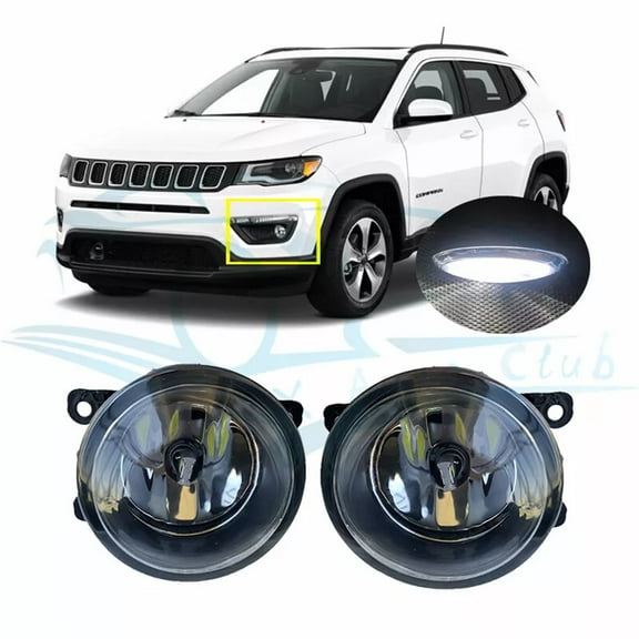 For Jeep Compass 2017 2018 2019 2020 2PCS LED Bumper Fog Lights Driving Lamps