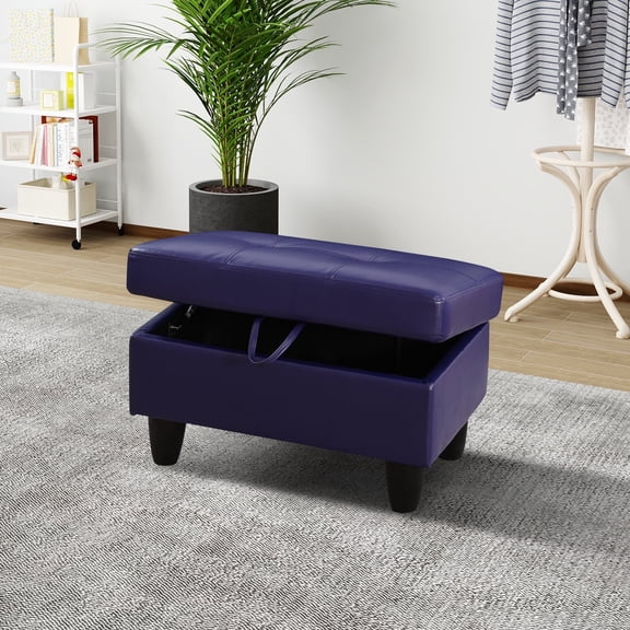 Storage Ottoman with Eco-Friendly Upholstery
