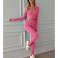thumbnail image 4 of Conjunto De Ropa Deportiva De Yoga, Conjunto De Entrenamiento De Moda Para Mujer Cremallera De Cintura Alta De Manga Larga Para Atletas Para Gimnasio ANGGREK No, 4 of 6
