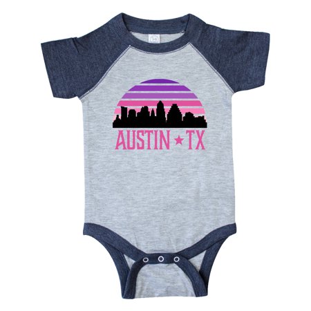 

Inktastic Austin Texas Retro Sunset Skyline Gift Baby Girl Bodysuit