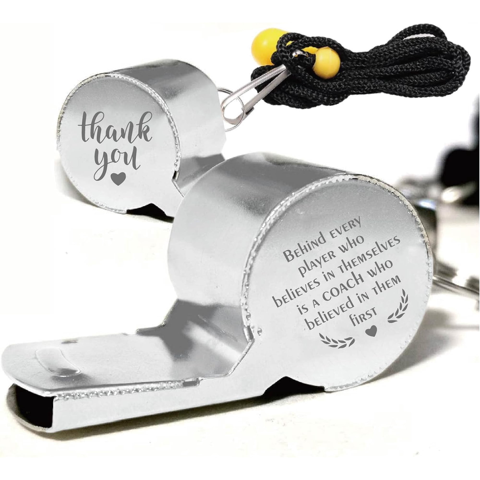 Sports Whistles with Lanyard Stainless Steel Whistle Loud Crisp Sound Gifts for Basketball Coach Referees Teachers from Player