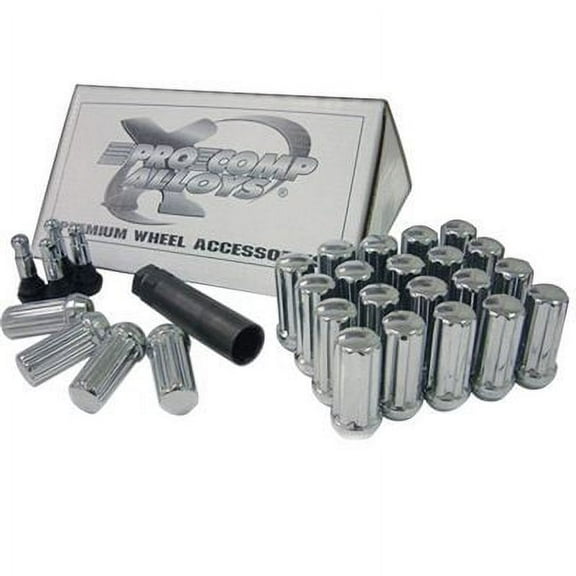 Pro Comp Wheels 11134 Lug Nut Kit 12 x 1.5 Spline w/Valve Stem 6 Lug Kit Lug Nut Kit