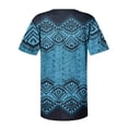 thumbnail image 4 of Pompotops Femmes Mode Décontractée Imprimé Col Rond Ample Manches Courtes T-shirt Haut Blouse Chandail Liquidation, 4 of 5