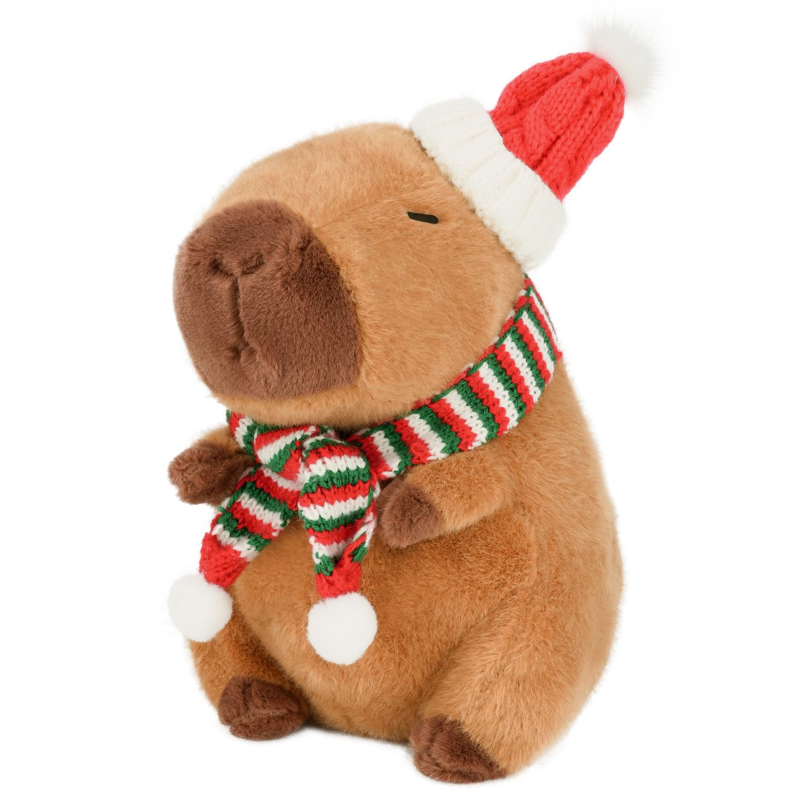 Capibara navideño de felpa capibara de 23 cm con mochila de béisbol ...