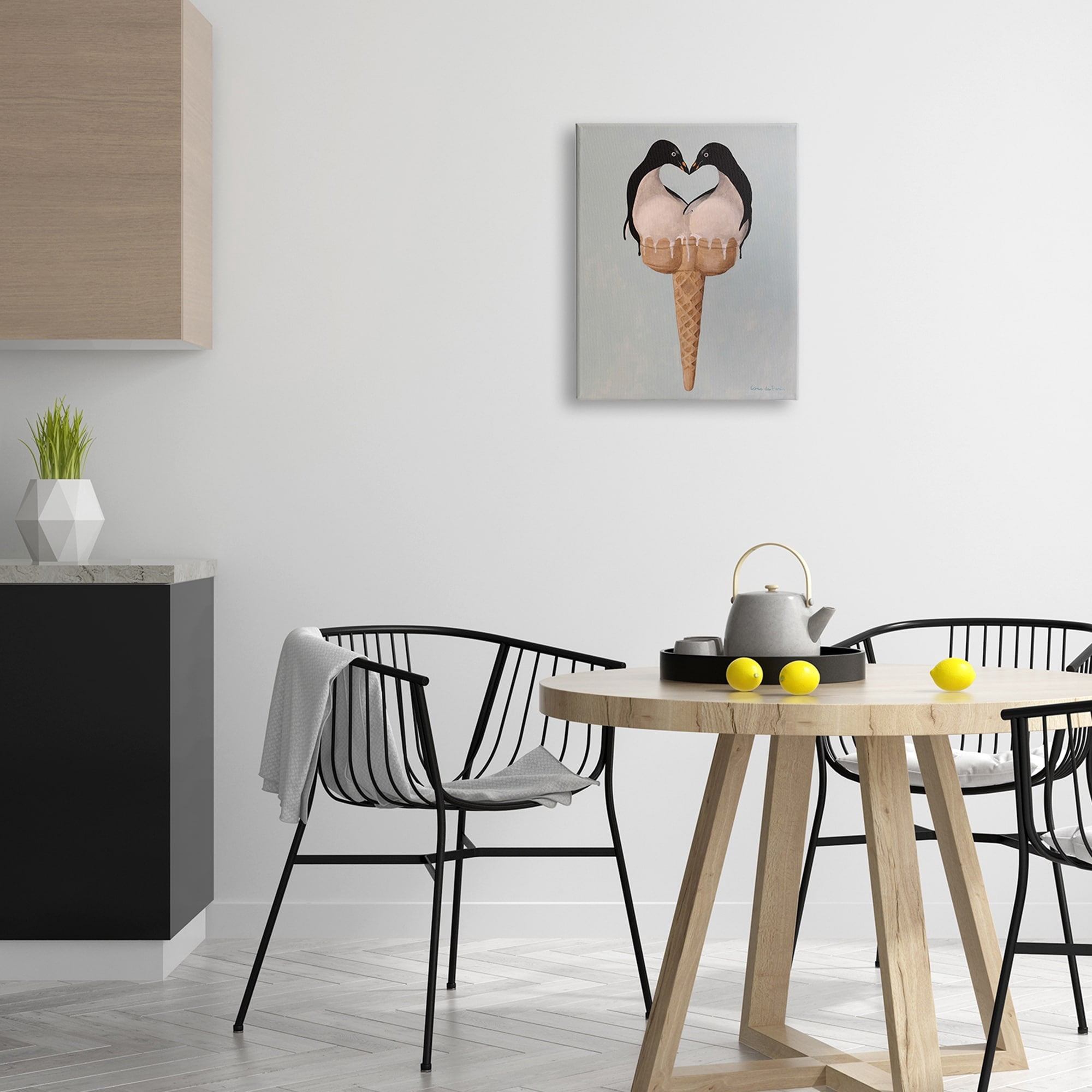 Stupell Industries Twin Penguin Pair Heart Ice Cream Cone, 16 x 20, Design by Coco de Paris