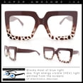 thumbnail image 2 of Womens Bold Mod Thick Plastic Rectangle Blue Light Filtering Computer Glasses Toffee Tort - Clear, 2 of 8