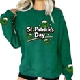 thumbnail image 2 of St. Patrick's Day Sweatshirt for Women Large Clover Graphic Long Sleeve Crewneck Casual Loose Fit Festival Apparel Holiday Gift, 2 of 8