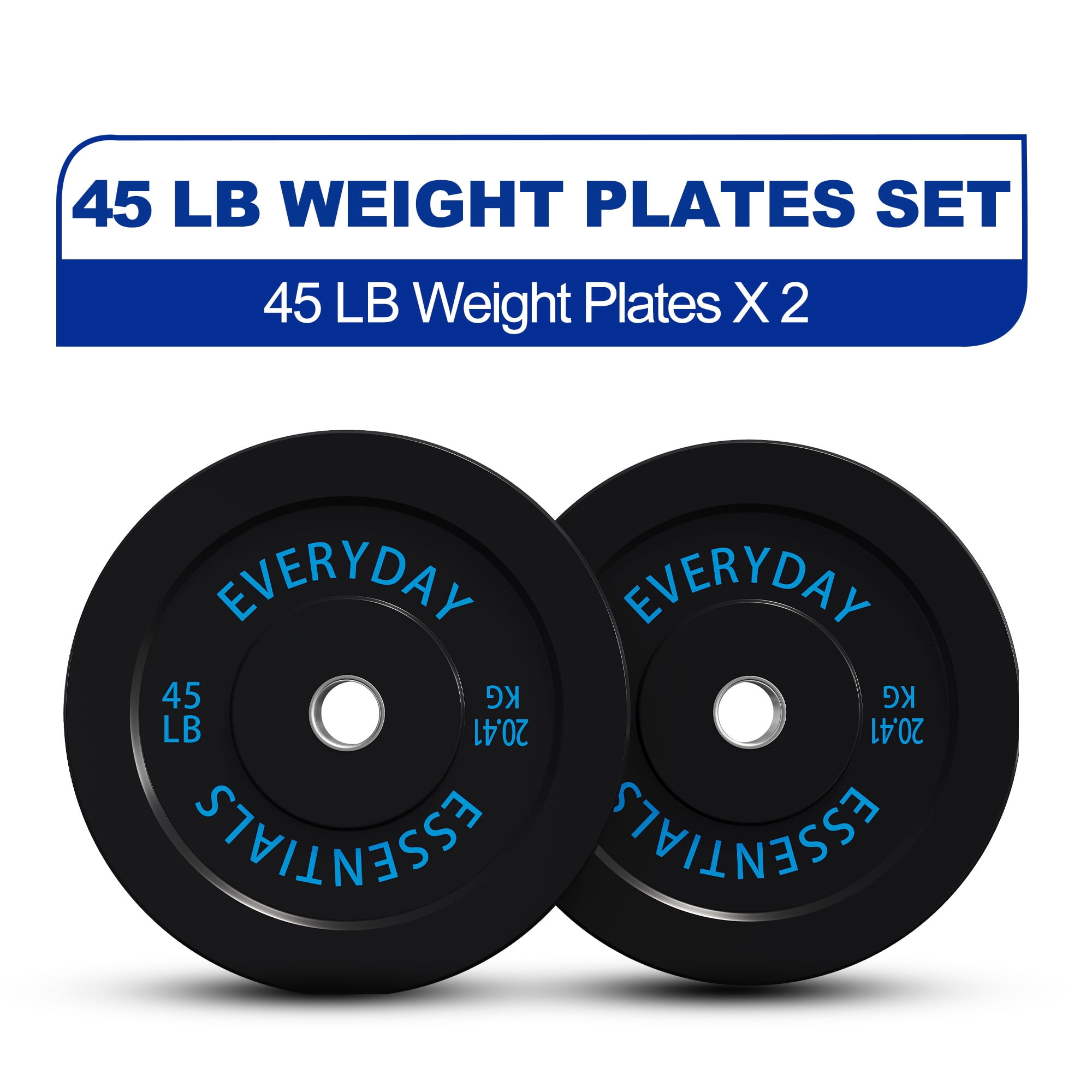 Sprint Demon Olympic Bumper Plates, 2-Inch Solid Rubber Weight Plates for Home Gym and Strength Training, 45 LB Pair, Black