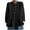Black, variant on Staron Spring Summer Women's Casual Button Up Cardigan Shirt Short Sleeve Round Neck Pleated Top Loose Comfy Blouse, Light Blue XXL