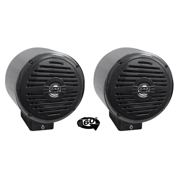 (2) Rockville 5.25" 360° Swivel Black Aluminum Surface Mount Boat Speakers