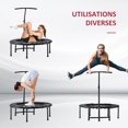 thumbnail image 2 of Mini Exercise Trampoline Rebounder Cardio Trainer Adjustable T-Bar Black, 2 of 9