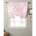 thumbnail image 2 of Pink Boho Tie Up Curtains for Kitchen Bathroom Bedroom Windows 63 Inch Length, Modern Geometric Abstract Aesthetics Balloon Drape Curtains Shade Rod Pocket Drapery Curtain Panel, 52"x45", 2 of 7