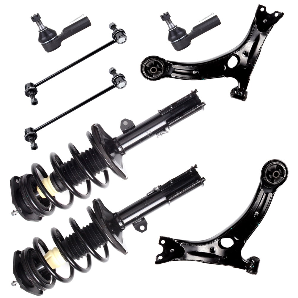 CCIYU Complete Struts Shock Absorbers Control Arm and Ball Joint Assembly Stabilizer Bar Link Tie Rod End Fits for 03-08 for Pontiac Vibe 03-08 for Toyota Matrix 172117 172116 Front Pair Struts