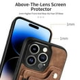 thumbnail image 3 of Nalacover For iPhone 13 Mini Case Ring Holder Kickstand with Credit Card Holder, Back Flip Premium Leather Magnetic Clasp Removable Wirst Hand Strap Cover For iPhone 13 Mini, Brown, 3 of 14