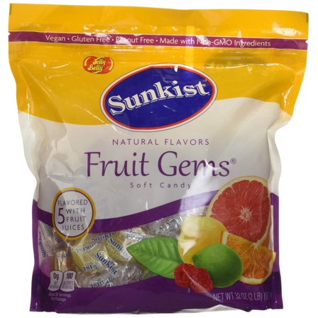 Sunkist Fruit Gems Soft MFF30 Candy, Assorted Natural Flavors, 2-lb