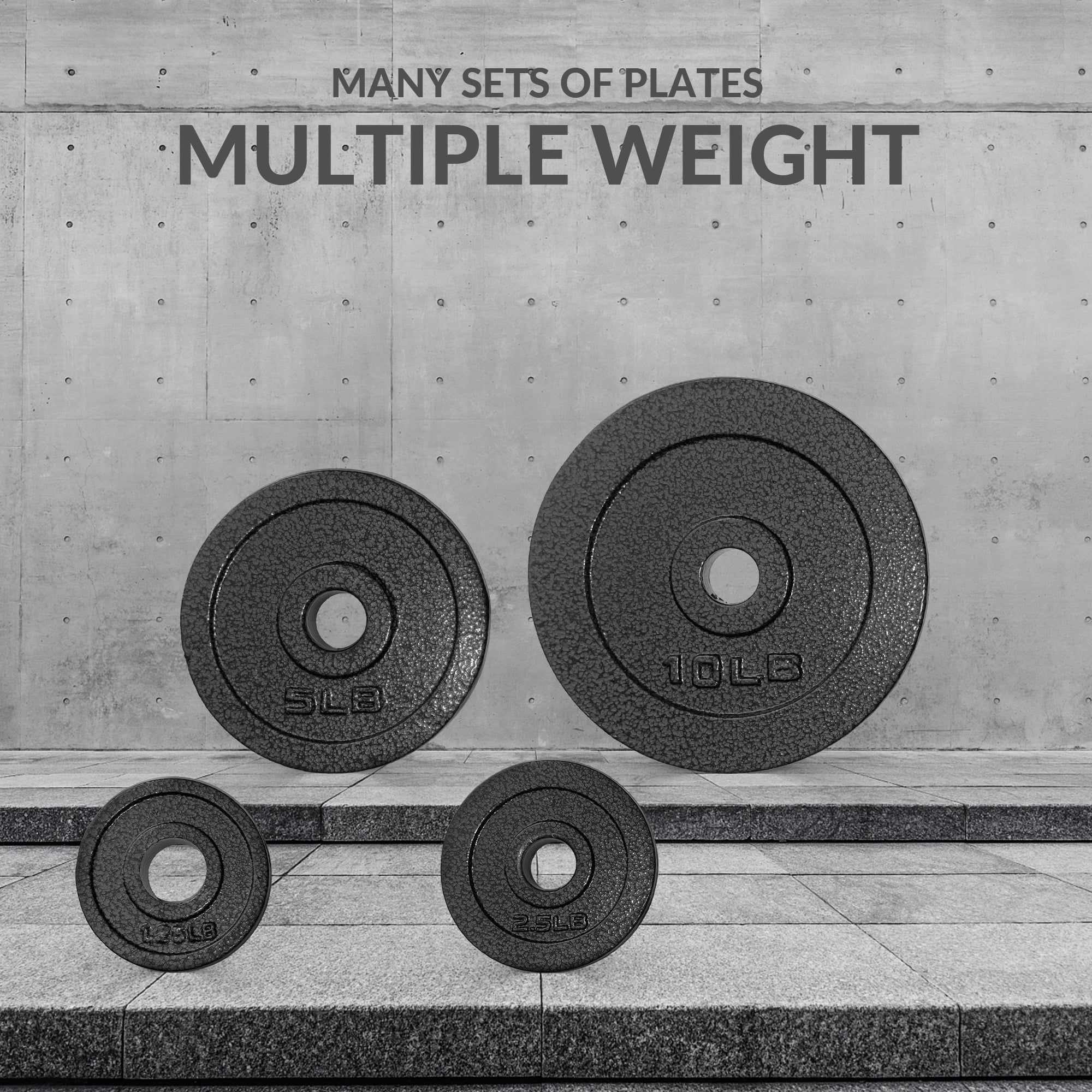 BalanceFrom Standard Cast Iron Weight Plates, 1-Inch Center Hole, Black Finish, Sold in Pairs（1.25LB, 2.5LB, 5LB, 10LB），for Strength Training & Home Gym