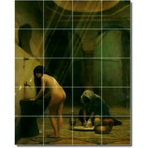 Ceramic Tile Mural-Jean Gerome Nudes Backsplash Tile Mural 12. 17" w x 21.25" h using (20) 4.25 x 4.25 ceramic tiles