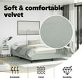 thumbnail image 3 of vidaXL California King Bed Frame, Velvet Upholstered Platform Bed Frame, Light Gray, No Mattress, 3 of 8