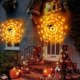 thumbnail image 2 of Luz LED de telaraña negra de Halloween con 70 luces de red LED naranjas impermeables y 1 araña negra para el hogar, jardín, interior y exterior, tema aterrador de Halloween, 2 of 5