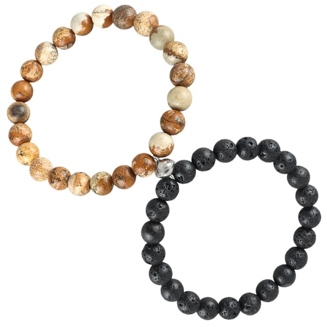 Pulseras Para Parejas, Pulsera De Amistad, Pulsera Magnética De Atracción Mutua, Pulsera De Distancia A Juego, Pulseras De Cuentas De Piedra 2 Uds Methold AP007340-01