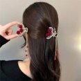 thumbnail image 1 of 1 Pcs Épingle à Cheveux Rose à Perles avec Pompon Pince à Cheveux Femme Griffe Accessoires pour Cheveux Couvre-Chef, 1 of 5