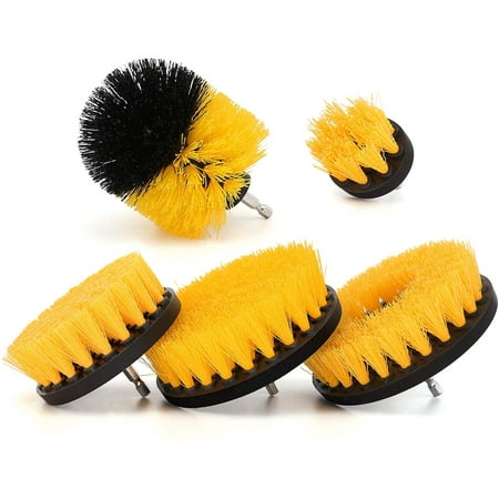 

5 Pieces Drill Brush Attachments Scrubber Brush for Drill Power Cleaning Kit for Carpet Car Detailing Bathroom Surface Upholstery Grout Tiles Sinks Shower Boat Corner