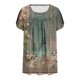 thumbnail image 4 of Fiudx Camisas de Mujer Camiseta Holgada de Manga Corta Plisada Estampada para Mujer, 4 of 4