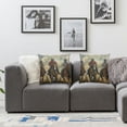 thumbnail image 2 of nygtbtfer Throw Pillow Cover Linen Square Pillowcases Riding Sport Competition Run Home Decor White, 2 of 7