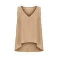 thumbnail image 5 of Olyvenn Womens Crop Tops Cotton Linen Tank Tops V Neck Casual Cami Sleeveless Blouses Summer Basic Tank Shirt Beige S, 5 of 6