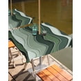 thumbnail image 2 of Outdoor Tablecloth with Umbrella Hole for Patio/Picnic/Party/Camping, Green Ombre Waterproof Table Cloth Square Cover Washable, Abstract Art Moire Ocean Waves 54"x 54", 2 of 7