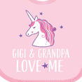 thumbnail image 4 of Inktastic Gigi and Grandpa Love Me Unicorn Grandchild Girls Baby Bib, 4 of 4