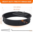 thumbnail image 3 of Fire Pit Ring Insert 32 inch, Outdoor Fire Pit Liner Round Solid Steel Fire Ring with Cooking Grate, Heavy Duty Metal Steel Firepit Rings for Outside Wood Burning DIY Camping Patio Yard Garden, Black, 3 of 7
