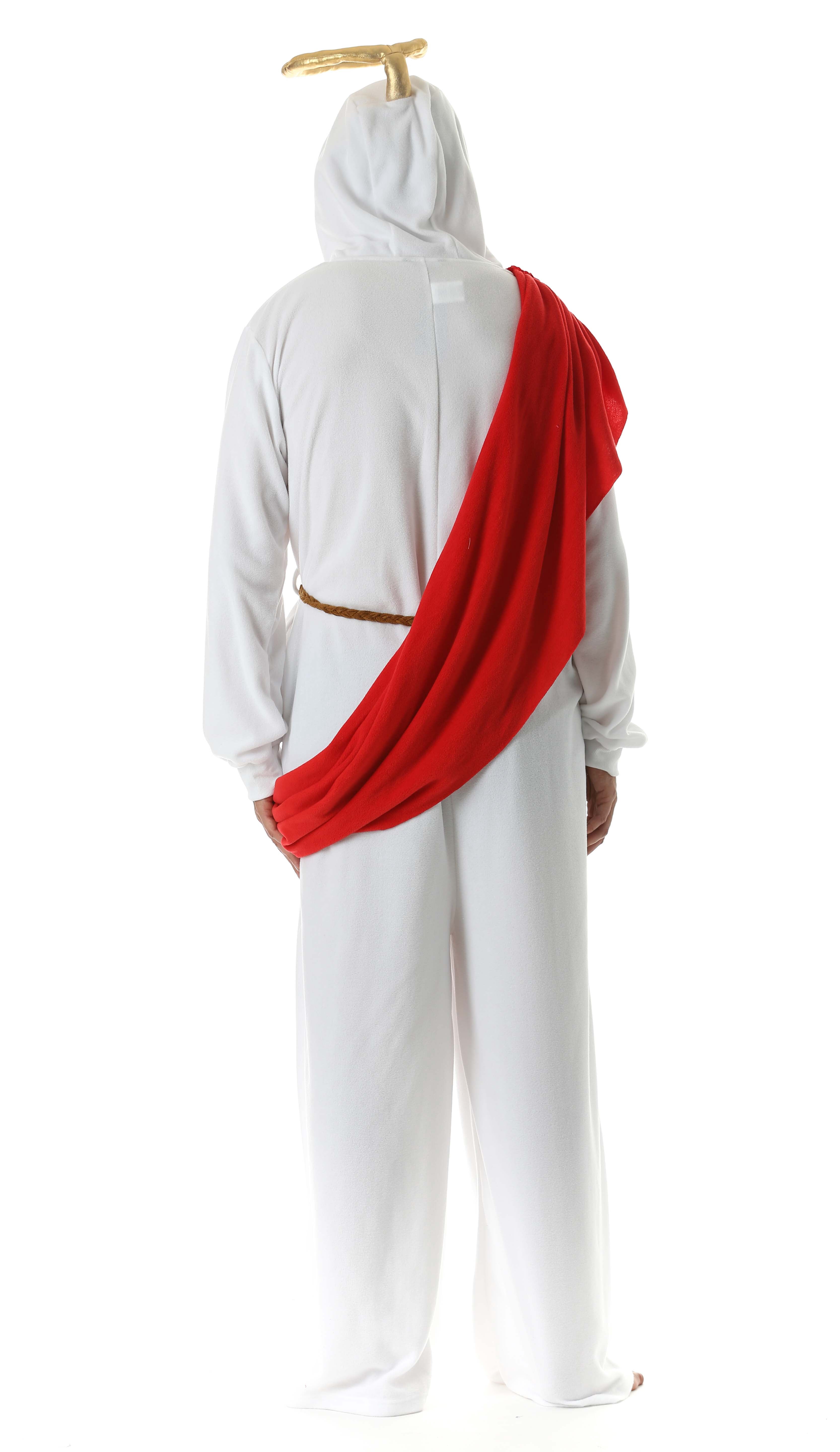 #followme Mens Adult Bodysuit Holiday Microfleece Jumpsuit One-Piece Pajamas (Jesus, Large)