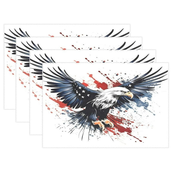 Ryvnso Placemats Set of 4 An Eagle Dining Mats Heat-Resistant Non-Slip Washable Table Mat
